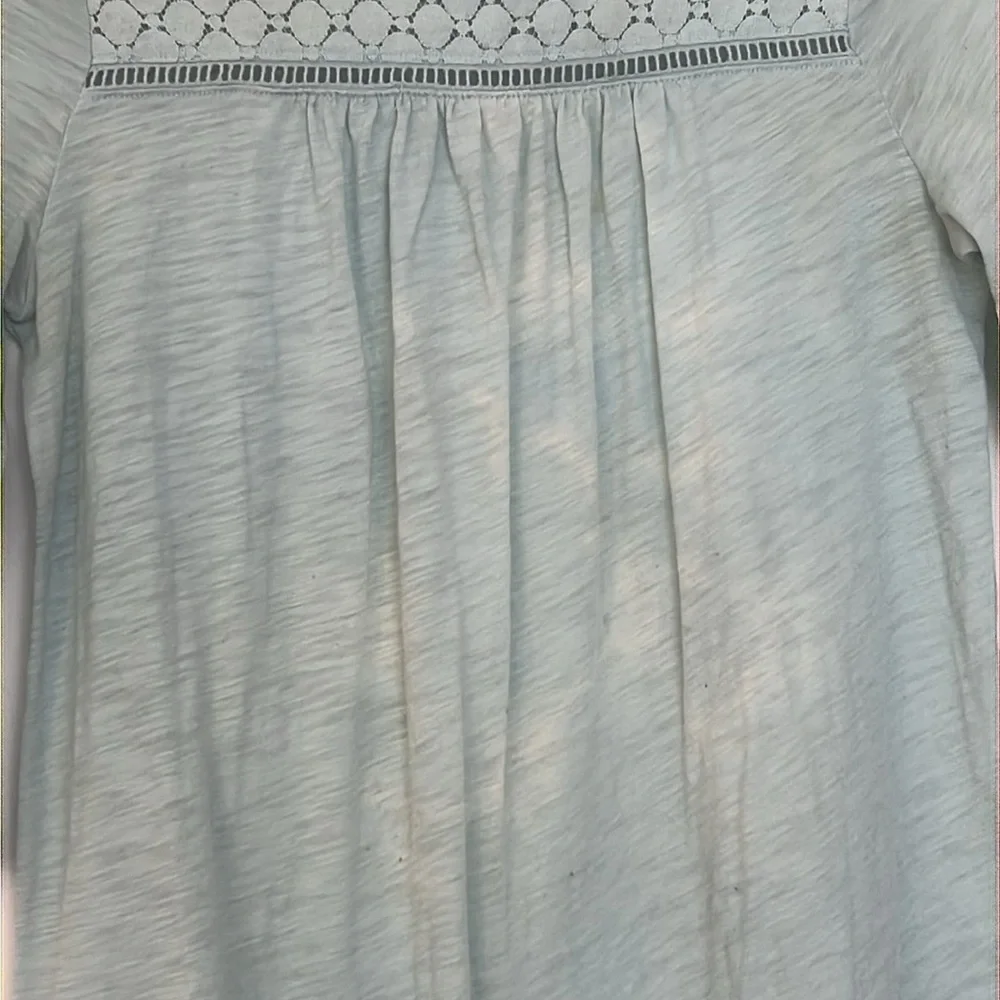 🌞 Old Navy distressed light green lace high low tunic girl XL